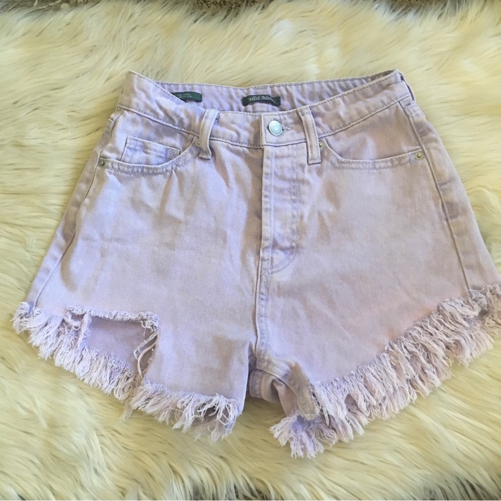 Wild Fable lavender purple denim Jean Shorts cutoffs size 0 2 XS 24 25 ext